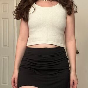 St john wool knit oatmeal cream tank top